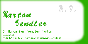 marton vendler business card