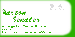 marton vendler business card